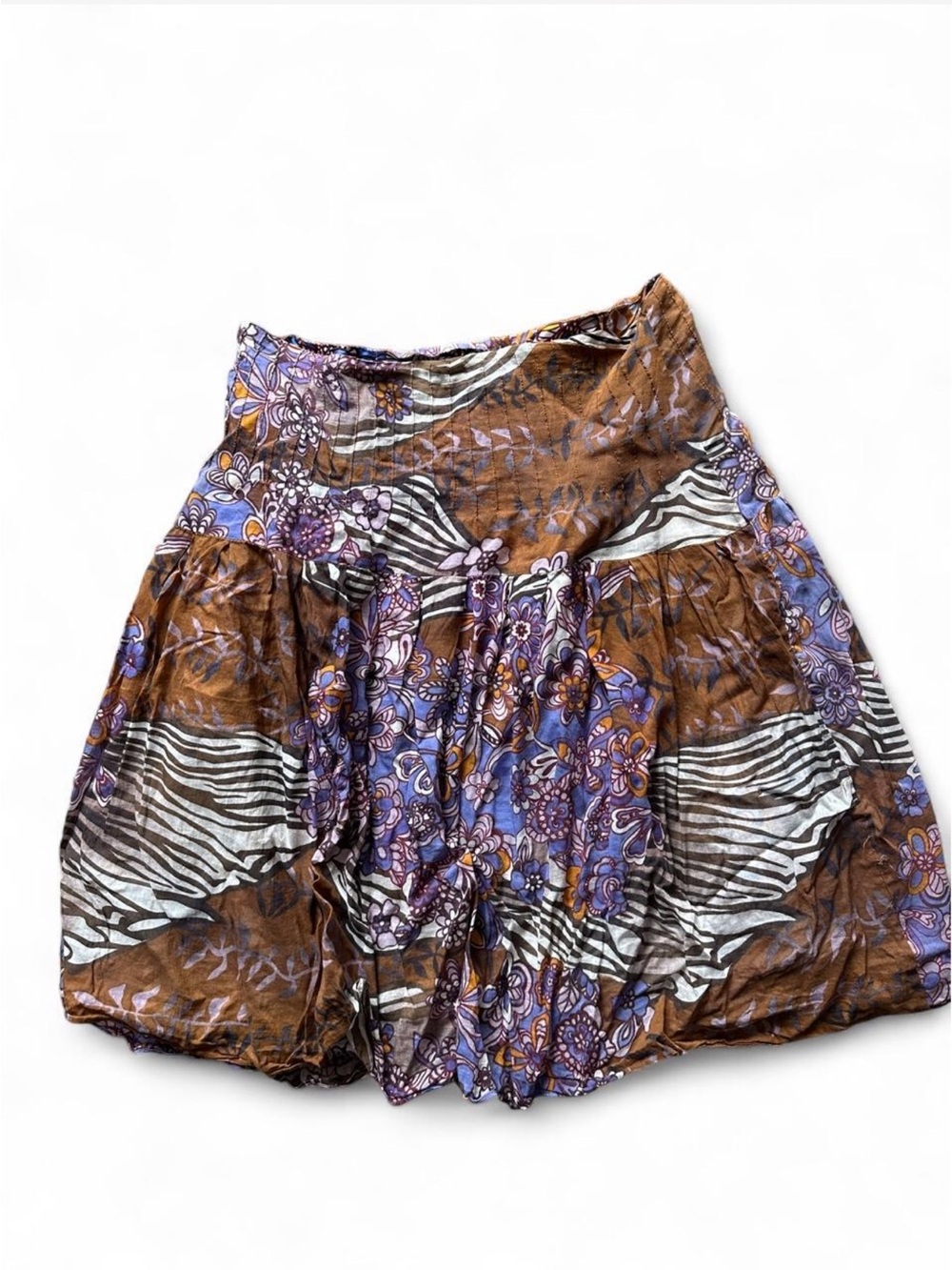 Vintage Y2K women’s ECI new york brown, purple, and white zebra stripe paisley